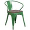 Flash Furniture Green Metal Chair with Wood Seat and Arms, PK4 4-CH-31270-GN-WD-GG - alternate 8